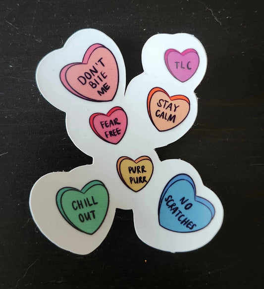 Autocollant "Cœurs sans stress" (1/3$ ou 5/10$)