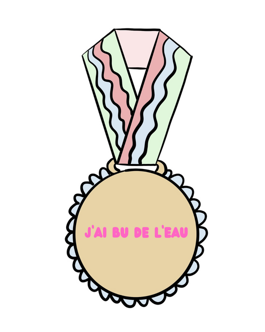 Autocollant "j'ai bu de l'eau" (1/3$ ou 5/10$)
