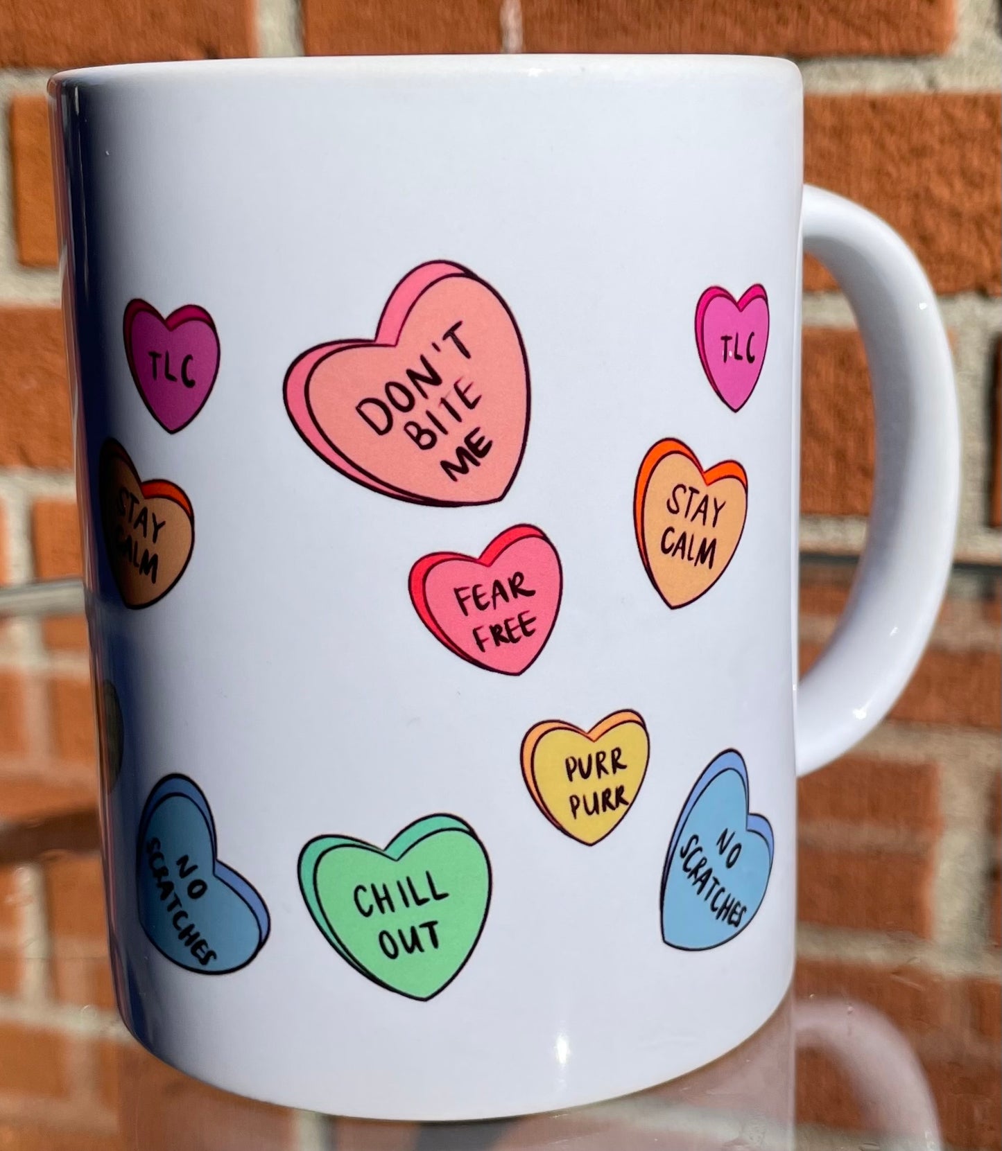 Tasse "Cœurs sans stress"