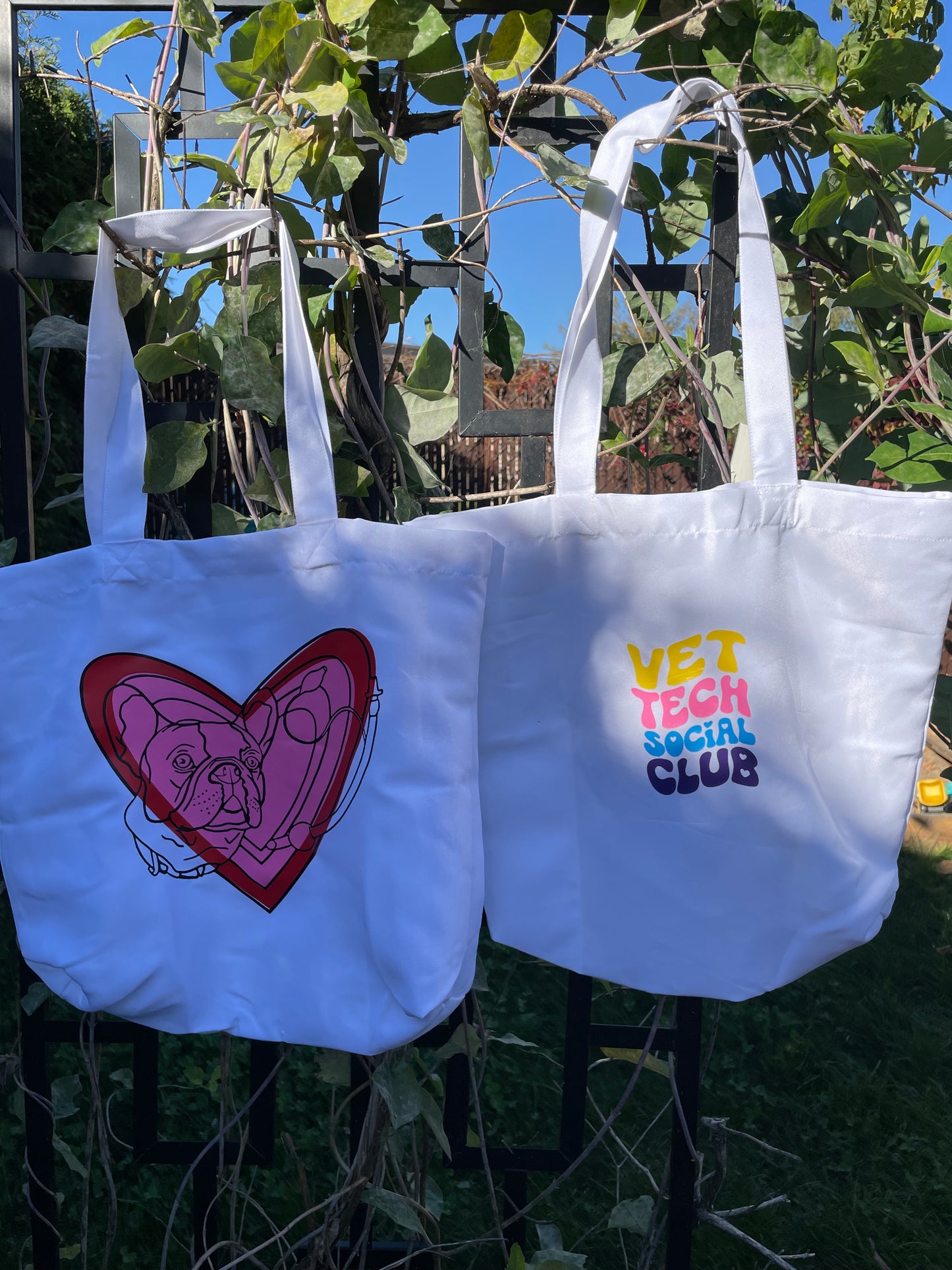 Tote bag "Frenchie" blanc