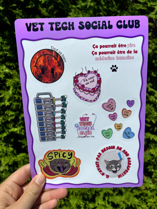 Feuille autocollants mauve