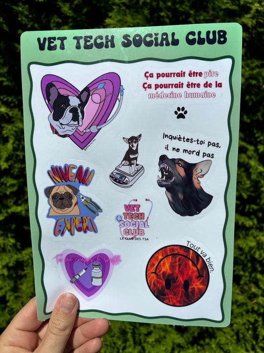 Feuille autocollants verte
